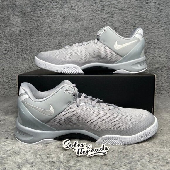 Nike Kobe 8 (GS) Wolf Grey White Size 5.5Y = 7 Women's Basketball FN0266-003 - Picture 2 of 9